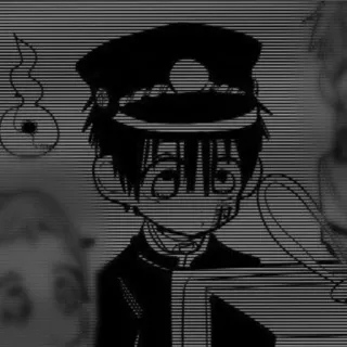 🤥 Hanako-kun Toilet-bound Hanako-kun Anime, Manga, Seragam sekolah, Hantu, Supranatural, Hanako-kun, Hitam putih whatsapp sticker