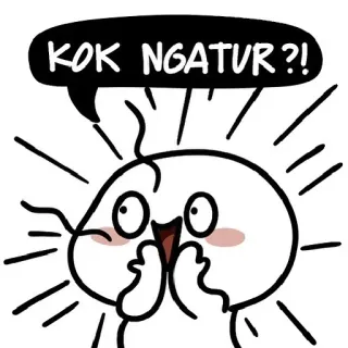🤭 KOK NGATUR?! Dibujo animado, Bocadillo, Expresión, Sorpresa, Indonesio telegram sticker