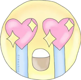 😍 emoji, corações, amor, expressão, kawaii, desenho animado whatsapp sticker