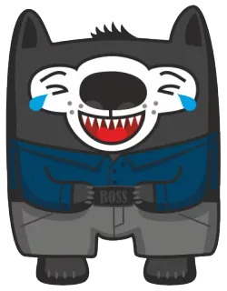 😂 BOSS Desenho animado, Lobo, Chefe, Adesivo, Animal, Personagem telegram sticker