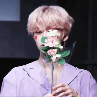 🌩 personne, fleur, portrait, coréen, homme, jeune, beauté whatsapp sticker
