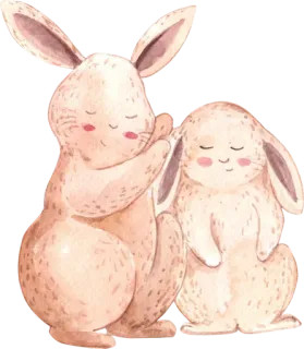 😍 Häschen, Tiere, Aquarell, süß, Ostern whatsapp sticker