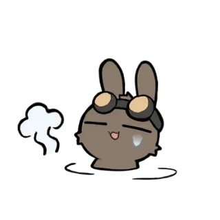 🛀 thỏ, kiệt sức, thỏ, steampunk, động vật, dễ thương telegram sticker