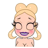 😅 мультфильм, персонаж, стикер, блондинка, лицо telegram sticker