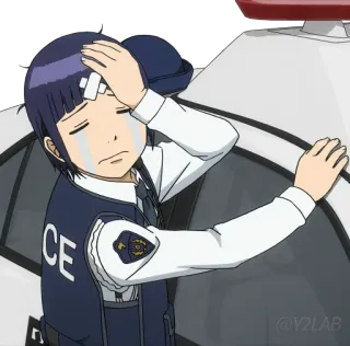 🤕 POLICE Anime, Polizei, Verletzt, Weinend whatsapp sticker