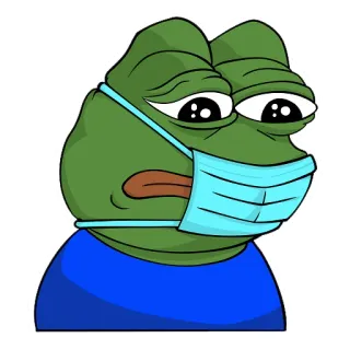 😷 Pepe the Frog Pepe, Grenouille, Meme, Masque, Triste whatsapp sticker