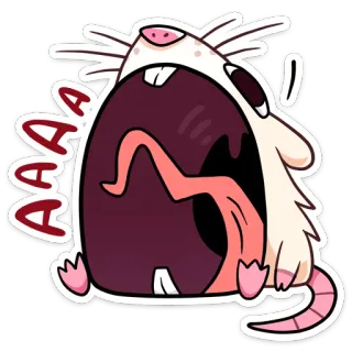 😲 AAAA หนู, การ์ตูน, สัตว์, กรีดร้อง, น่ารัก, สติกเกอร์ telegram sticker