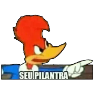 😡 Woody Woodpecker SEU PILANTRA insult, cartoon, offensive, gesture, woody woodpecker telegram sticker
