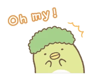 💭 Oh my! süß, kawaii, geschockt, überrascht, reaktion, Oh mein!, Sumikko Gurashi telegram sticker