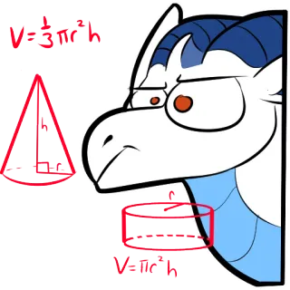 📐 V=⅓πr²h
V=πr²h 龙, 数学, 公式, 几何, 圆锥, 圆柱体 telegram sticker