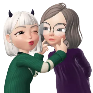 💘 zepeto, avatar, freundschaft, süß, cartoon, mädchen, anime whatsapp sticker