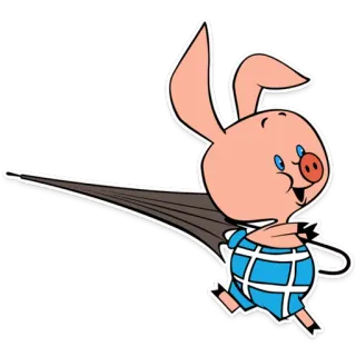 ☂ maiale, cartoni animati, animale whatsapp sticker