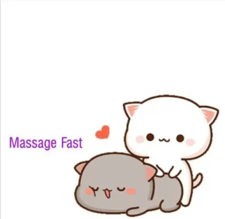 😝 Massage Fast massage, cat, cartoon, cute, funny whatsapp sticker