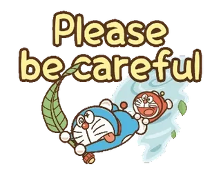 🔷 Doraemon Please be careful 도라에몽, 애니메이션, 만화, 조심, 일본 만화 whatsapp sticker