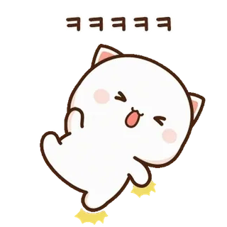 💬 ㅋㅋㅋㅋㅋ 猫, 可爱, 卡哇伊, 笑, 表情符号, 动画 telegram sticker