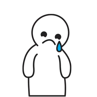 😢 sad, crying, tear, emotion, cartoon, sadness, upset telegram sticker