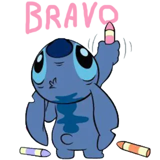 🐨 Stitch BRAVO Stitch, Bravo, cartoon, cute, alien telegram sticker