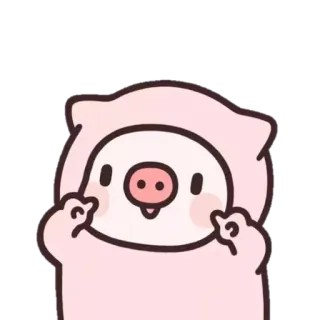 😬 可愛い, 豚, 動物, 漫画, ピンク, ステッカー telegram sticker