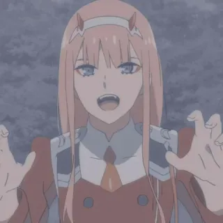 🌷 Zero Two Darling in the Franxx Anime, Zero Two, Darling in the Franxx, Personagem, Arte, Chifres telegram sticker