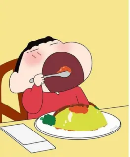 🥧 Shin-chan Crayon Shin-chan อนิเมะ, เด็ก, กิน, การ์ตูน telegram sticker