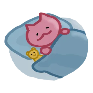 😪 gato, durmiendo, lindo, dibujos animados, animal, oso de peluche telegram sticker