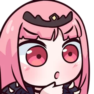 🤔 Calliope Mori vtuber, anime, fofo, adesivo, cabelo rosa, corar, surpreso telegram sticker