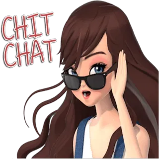 😲 CHIT CHAT bate-papo, mulher, óculos de sol, falando, conversa, chateando telegram sticker