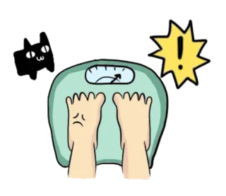😰 peso, bilancia, gatto, cartone animato, dieta, salute whatsapp sticker
