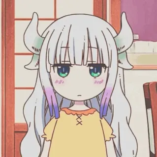 🖤 Kanna Kamui Miss Kobayashi's Dragon Maid animé, dragon, Kanna, mignon, kawaii, manga telegram sticker