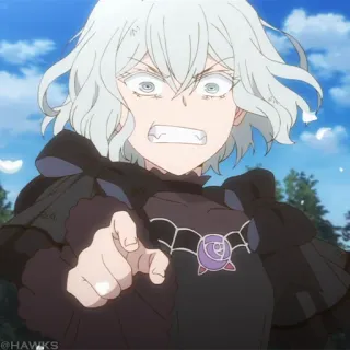 ❄️ Anime, Indicare, Arrabbiato, Femmina, Personaggio telegram sticker