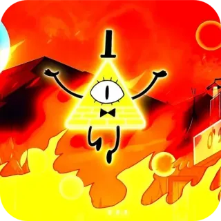 🔥 Bill Cipher Gravity Falls บิล ไซเฟอร์, กราวิตี้ฟอลส์, สามเหลี่ยม, การ์ตูน, อนิเมชั่น, ตลก telegram sticker