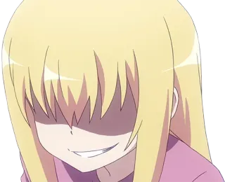 😏 Anime, Manga, Meisje, Glimlach, Cartoon telegram sticker