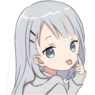 😛 anime, manga, cute, girl, tongue, sticker telegram sticker