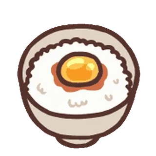 😊 comida, arroz, huevo, tazón, cocina, almuerzo, desayuno whatsapp sticker