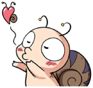 😘 Schnecke, Cartoon, Liebe, Kuss, Herz, Süß telegram sticker