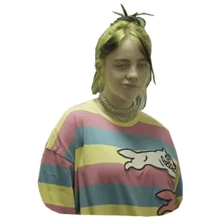 🙃 Billie Eilish Billie Eilish, นักร้อง, คนดัง, เพลง, ป๊อปสตาร์ telegram sticker