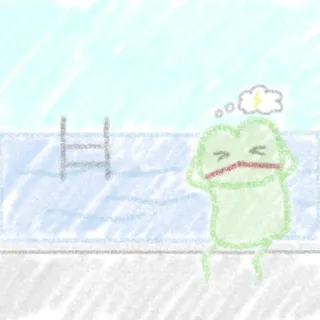 ⚡️ rã, piscina, relâmpago, tempo, desenho animado, triste telegram sticker