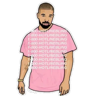 🎼 Drake Hotline Bling 1-800-HOTLINEBLING Drake, Hotline Bling, Rapper, Sänger, Musik telegram sticker
