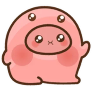 😗 милый, розовый, каваий, клякса, мультфильм, персонаж telegram sticker