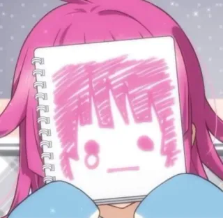 🥺 Anime, Zeichnung, Charakter, Pinke Haare, Süß telegram sticker