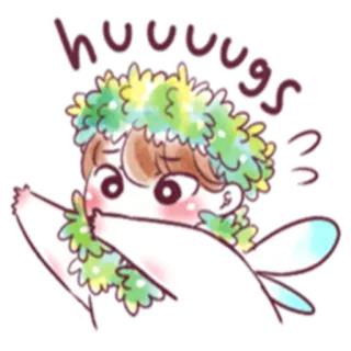 😍 huuugs fofo, kawaii, anjo, abraço, anime, chibi telegram sticker