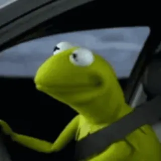 🐸 Kermit 科米, 青蛙, 布偶, 驾驶, 表情包, 木偶 whatsapp sticker