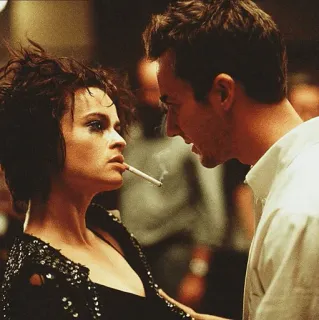 👊 Fight Club Film, Fight Club, Rauchen, Zigarette, Helena Bonham Carter, Edward Norton telegram sticker