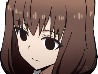 😵 Аниме, Девочка, Милая, Каштановые волосы, Анимация telegram sticker
