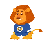 ⏱ lion, cartoon, animal, character, cute, friendly whatsapp sticker