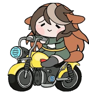 🏍 anime, motorcycle, girl, chibi, kawaii, cartoon whatsapp sticker