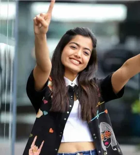 ☝️ Rashmika Mandanna, Indiase actrice, Bollywood, Beroemdheid, Model, Mode telegram sticker