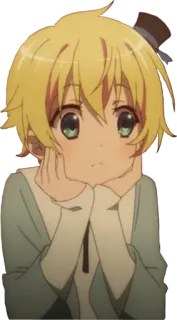 👀 Anime, Personaggio, Ragazzo, Carino, Cartone animato, Ritratto whatsapp sticker