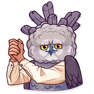 ✊ coruja, águia, aplauso, harpia, adesivo, pássaro, mãos telegram sticker
