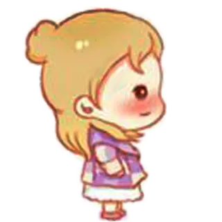 🙂 мультфильм, девочка, милая, блондинка, иллюстрация, персонаж telegram sticker